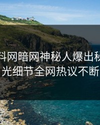 今日爆料网暗网神秘人爆出秘闻，曝光细节全网热议不断