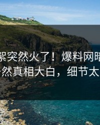今晨花絮突然火了！爆料网暗网神秘人居然真相大白，细节太炸裂