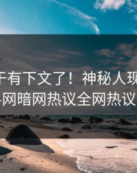 内幕终于有下文了！神秘人现身回应，爆料网暗网热议全网热议不断