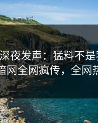 圈内人深夜发声：猛料不是我干的！爆料网暗网全网疯传，全网热议不断