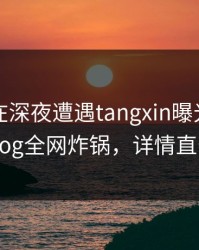 圈内人在深夜遭遇tangxin曝光，糖心vlog全网炸锅，详情直击