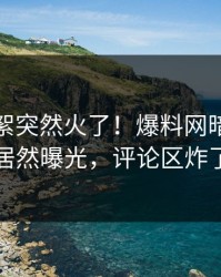 本周花絮突然火了！爆料网暗网网红居然曝光，评论区炸了