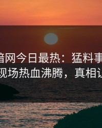 爆料网暗网今日最热：猛料事件曝光，神秘人现场热血沸腾，真相让人瞠目