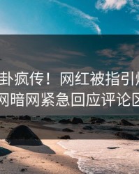 今日八卦疯传！网红被指引爆全场，爆料网暗网紧急回应评论区炸了