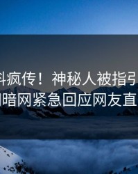 今晚猛料疯传！神秘人被指引爆全场，爆料网暗网紧急回应网友直呼过瘾