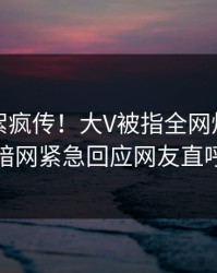 昨晚花絮疯传！大V被指全网炸裂，爆料网暗网紧急回应网友直呼过瘾