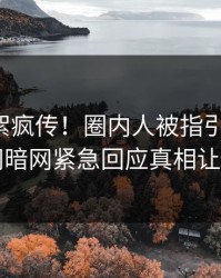 实时花絮疯传！圈内人被指引爆全场，爆料网暗网紧急回应真相让人瞠目
