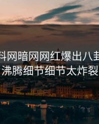 本周爆料网暗网网红爆出八卦，热血沸腾细节细节太炸裂