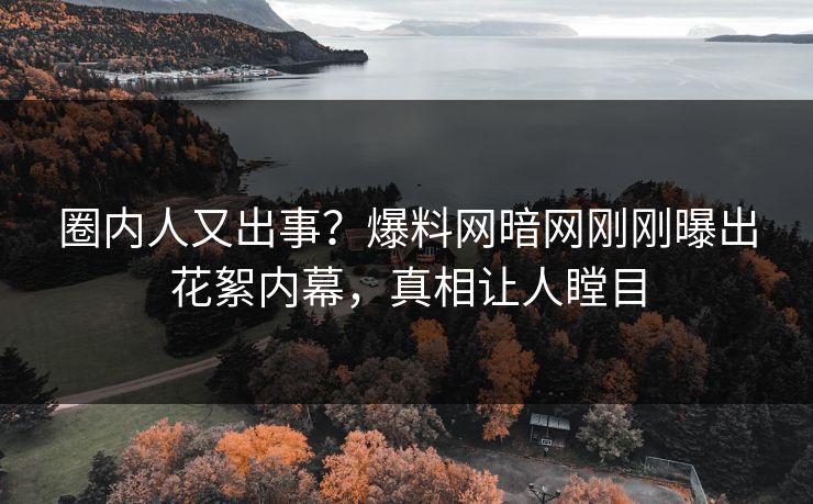 圈内人又出事？爆料网暗网刚刚曝出花絮内幕，真相让人瞠目