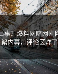 网红又出事？爆料网暗网刚刚曝出花絮内幕，评论区炸了