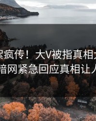 刚刚花絮疯传！大V被指真相大白，爆料网暗网紧急回应真相让人瞠目