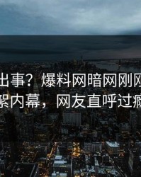 网红又出事？爆料网暗网刚刚曝出花絮内幕，网友直呼过瘾