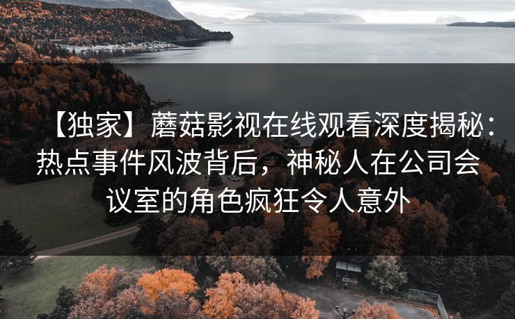 【独家】蘑菇影视在线观看深度揭秘：热点事件风波背后，神秘人在公司会议室的角色疯狂令人意外